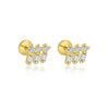 Wholesale Women's 925 Sterling Silver Geometric Irregular Round Flat Head Earrings With Zirconia