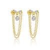 Wholesale Women's 925 Sterling Silver Geometric Irregular Round Flat Head Earrings With Zirconia