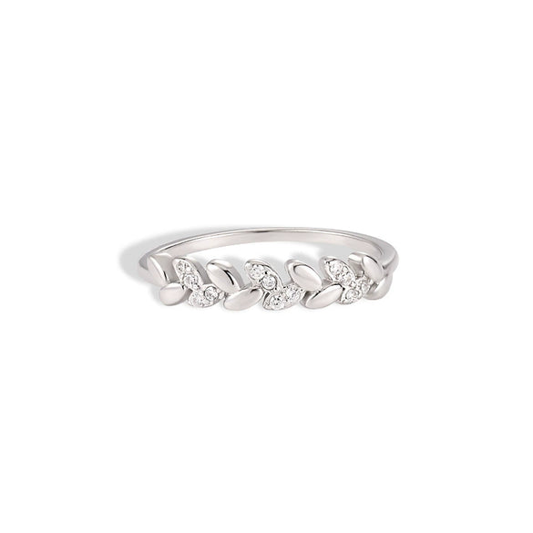 Wholesale Women's 925 Sterling Silver Geometric Leaf Petal Ring With Electroplating