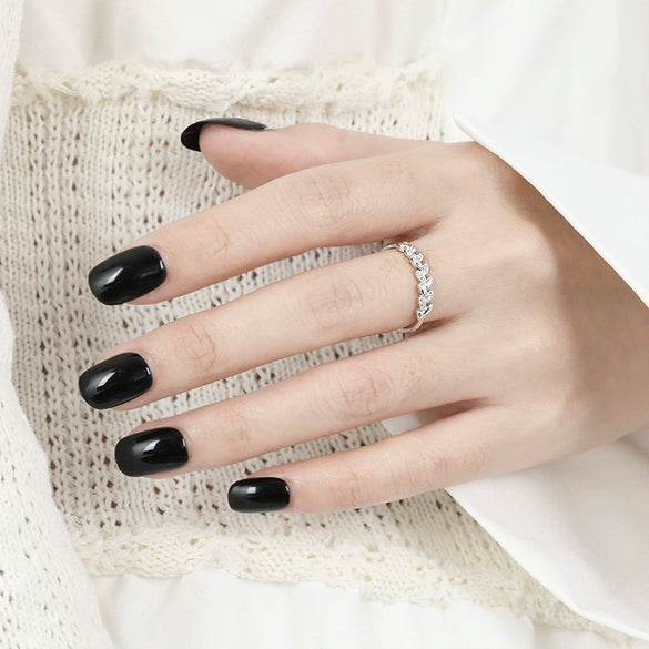 Wholesale Women's 925 Sterling Silver Geometric Leaf Petal Ring With Electroplating