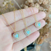 Wholesale Women's Sterling Silver Geometric Love Pendant Ochain Necklace With Diamond Opal Electroplated