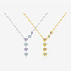Wholesale Women's Sterling Silver Geometric Love Pendant Zircon Necklace With Platinum And 18K Gold Electroplating