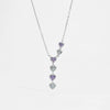Wholesale Women's Sterling Silver Geometric Love Pendant Zircon Necklace With Platinum And 18K Gold Electroplating