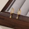 Wholesale Women's 925 Sterling Silver Geometric Minimalist Small Ball Earrings With Electroplating