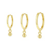 Wholesale Women's 925 Sterling Silver Geometric Minimalist Small Ball Earrings With Electroplating