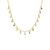 Wholesale Women's 925 Sterling Silver Geometric Mixed Gem Inlay Precious Stones Set Cross Chain Niche Style Clavicle Necklace