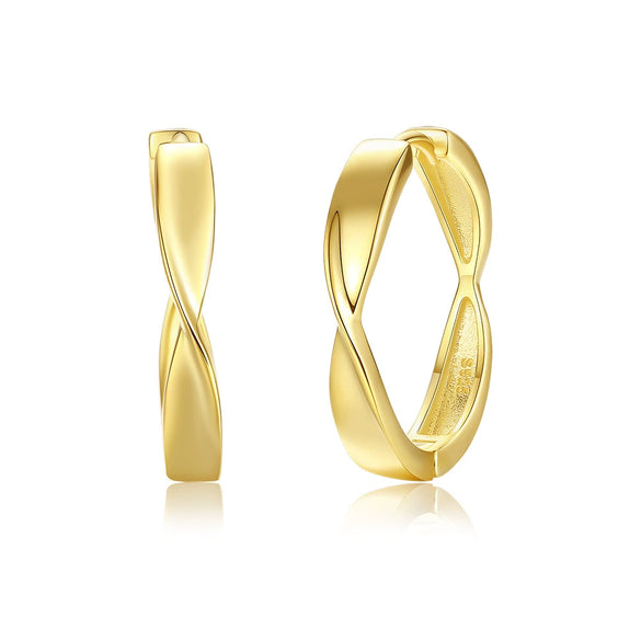 Wholesale Women's 925 Sterling Silver Geometric Mobius Mirror Electroplated Highend Earrings