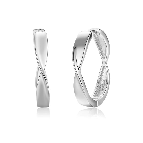 Wholesale Women's 925 Sterling Silver Geometric Mobius Mirror Electroplated Highend Earrings