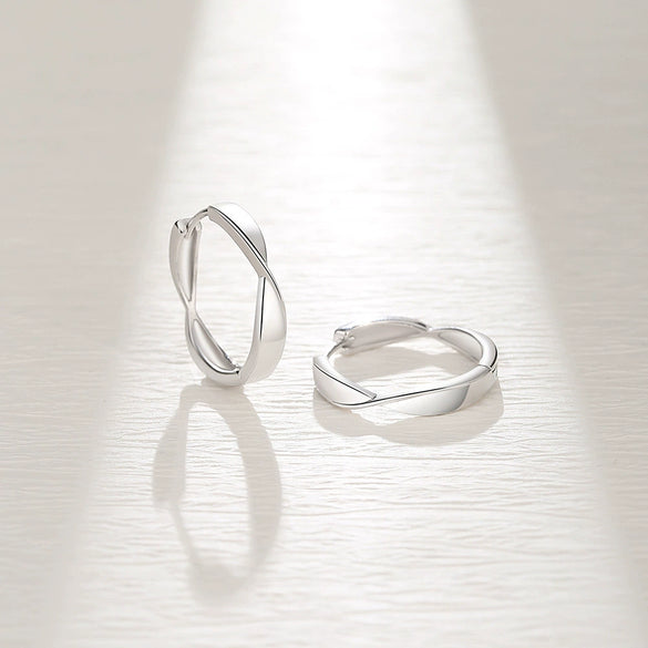 Wholesale Women's 925 Sterling Silver Geometric Mobius Mirror Electroplated Highend Earrings