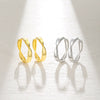 Wholesale Women's 925 Sterling Silver Geometric Mobius Mirror Electroplated Highend Earrings