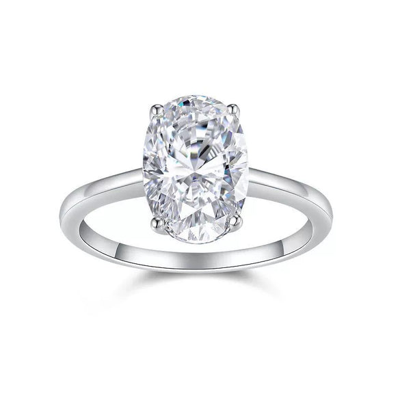 Wholesale Women's 925 Sterling Silver Geometric Moissanite Inlaid Fashion Ring