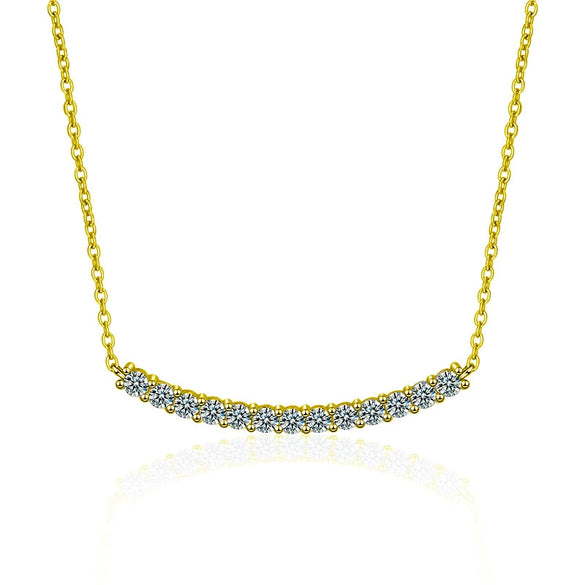 Wholesale Women's 925 Sterling Silver Geometric Moissanite Pendant Necklace With Electroplating Craft