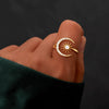 Wholesale Women's 925 Sterling Silver Geometric Moon Star Crescent Star Zircon Ring With Electroplating