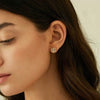 Wholesale Women's 925 Sterling Silver Geometric Natural Style Stud Earrings With Electroplating