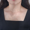 Wholesale Women's 925 Sterling Silver Geometric Opal Pendant Necklace With Cross Chain Set With Precious Stones
