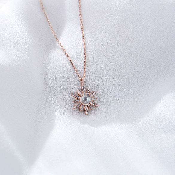 Wholesale Women's 925 Sterling Silver Geometric Opal Pendant Necklace With Cross Chain Set With Precious Stones