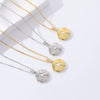 Wholesale Women's 925 Sterling Silver Geometric Opal Stone Photo Frame Pendant Necklace With Cross Chain And Electroplating Design