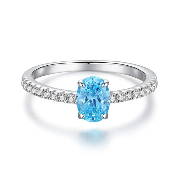 Wholesale Women's 925 Sterling Silver Geometric Pigeon Egg Ring With Pink Diamond Electroplated