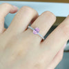 Wholesale Women's 925 Sterling Silver Geometric Pigeon Egg Ring With Pink Diamond Electroplated