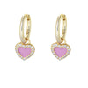 Wholesale Women's 925 Sterling Silver Geometric Pink Oil Drop Heart Zircon Earrings