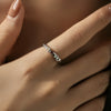 Wholesale Women's 925 Sterling Silver Geometric Rainbow Irregular Liquid Ring With Gem Inlaid Design