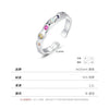 Wholesale Women's 925 Sterling Silver Geometric Rainbow Irregular Liquid Ring With Gem Inlaid Design
