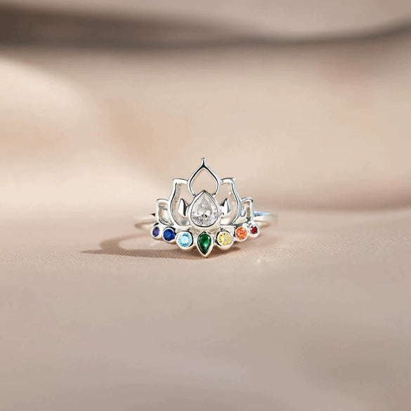 Wholesale Women's 925 Sterling Silver Geometric Rebirth Lotus Ring With Electroplating
