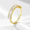 Wholesale Women's 925 Sterling Silver Geometric Rectangular Zircon Diamond Ring