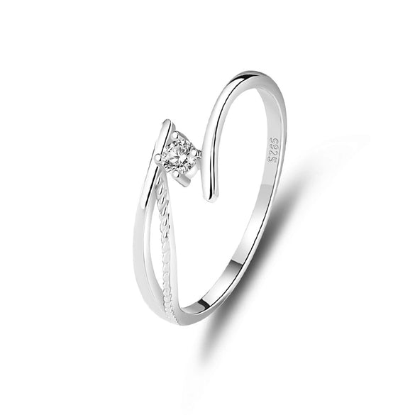 Wholesale Women's 925 Sterling Silver Geometric Ring Electroplated Simple Elegant Design