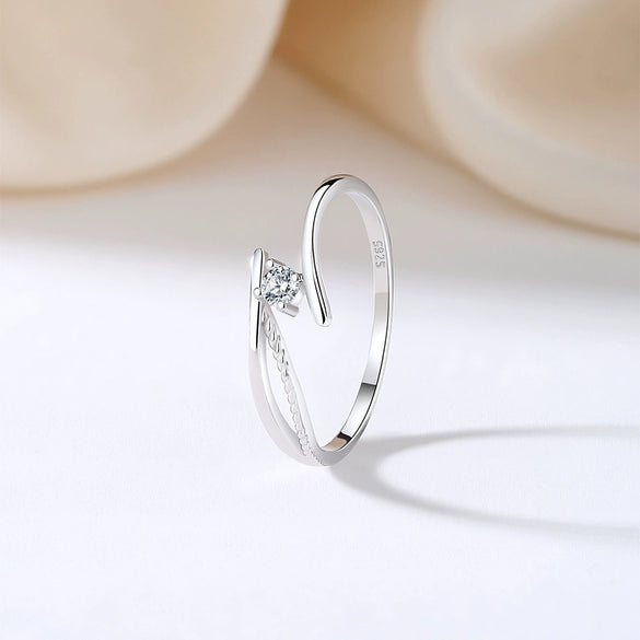 Wholesale Women's 925 Sterling Silver Geometric Ring Electroplated Simple Elegant Design