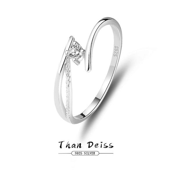 Wholesale Women's 925 Sterling Silver Geometric Ring Electroplated Simple Elegant Design