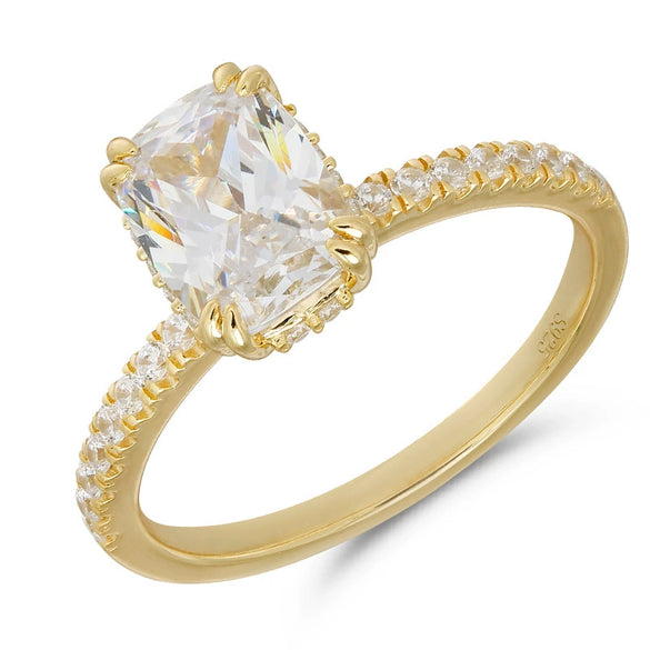 Wholesale Women's 925 Sterling Silver Geometric Ring Set With High Carbon Diamonds In Light Luxury Style