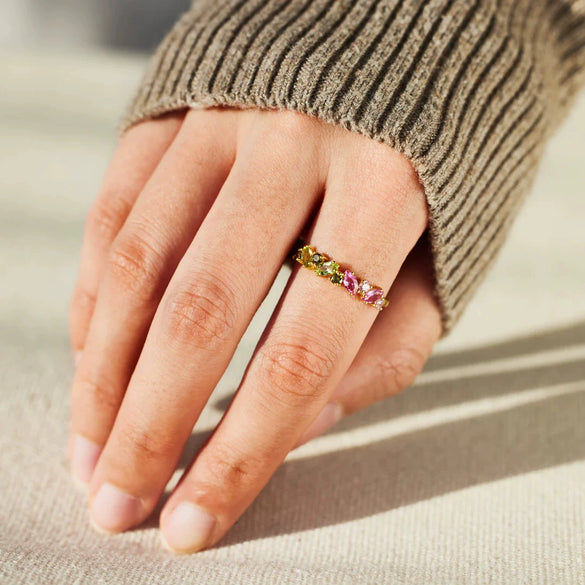 Wholesale Women's 925 Sterling Silver Geometric Ring With Electroplating