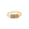 Wholesale Women's 925 Sterling Silver Geometric Rotating Anxiety Beads Color Zircon Ring With Electroplating