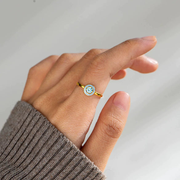 Wholesale Women's 925 Sterling Silver Geometric Round Cutting Ring With Electroplating