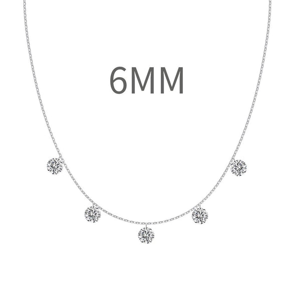 Wholesale Women's 925 Sterling Silver Geometric Round Pendant Clavicle Chain Necklace With Electroplating