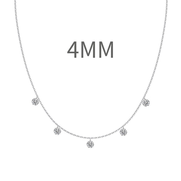 Wholesale Women's 925 Sterling Silver Geometric Round Pendant Clavicle Chain Necklace With Electroplating
