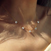Wholesale Women's 925 Sterling Silver Geometric Round Pendant Clavicle Chain Necklace With Electroplating