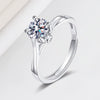 Wholesale Women's 925 Sterling Silver Geometric Simulation Diamond Ring With Electroplating