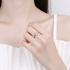 Wholesale Women's 925 Sterling Silver Geometric Single Diamond Four Claw Ring With Electroplating