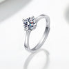 Wholesale Women's 925 Sterling Silver Geometric Single Diamond Four Claw Ring With Electroplating