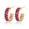 Wholesale Women's 925 Sterling Silver Geometric Square Zircon Earrings With Electroplating And Dopamine Style