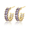 Wholesale Women's 925 Sterling Silver Geometric Square Zircon Earrings With Electroplating And Dopamine Style
