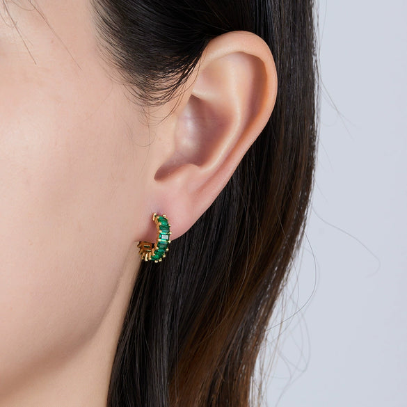 Wholesale Women's 925 Sterling Silver Geometric Square Zircon Earrings With Electroplating And Dopamine Style
