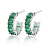 Wholesale Women's 925 Sterling Silver Geometric Square Zircon Earrings With Electroplating And Dopamine Style