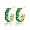 Wholesale Women's 925 Sterling Silver Geometric Square Zircon Earrings With Electroplating And Dopamine Style