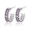 Wholesale Women's 925 Sterling Silver Geometric Square Zircon Earrings With Electroplating And Dopamine Style
