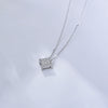 Wholesale Women's Sterling Silver Geometric Square Zircon Pendant Necklace With Cross Chain And Diamond Design