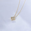 Wholesale Women's Sterling Silver Geometric Square Zircon Pendant Necklace With Cross Chain And Diamond Design