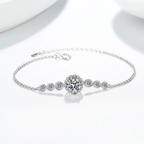 Wholesale Women's 925 Sterling Silver Geometric Star Moissanite Bracelet With Electroplating